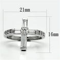 thumbnail image 2 of Luxe Jewelry Designs Women's Rhodium Plated Brass Cross Shaped Ring with AAA Grade Cubic Zirconia -, 2 of 4