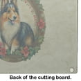 thumbnail image 3 of Sheltie Christmas Flowers Glass Cutting Board 12 in x 15 in, 3 of 5