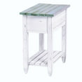 thumbnail image 3 of Sea Wind Florida Picket Fence Wood Chairside Table with Drawer in White/Blue, 3 of 9