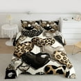 thumbnail image 2 of Homewish Love Heart Print Bedding Comforter Set 2pcs for Female Men Adults,Animal Leopard Cheetah Print Twin Comforter Sets Microfiber,Romantic Bling Glitter Breathable Bedding Set, 2 of 8