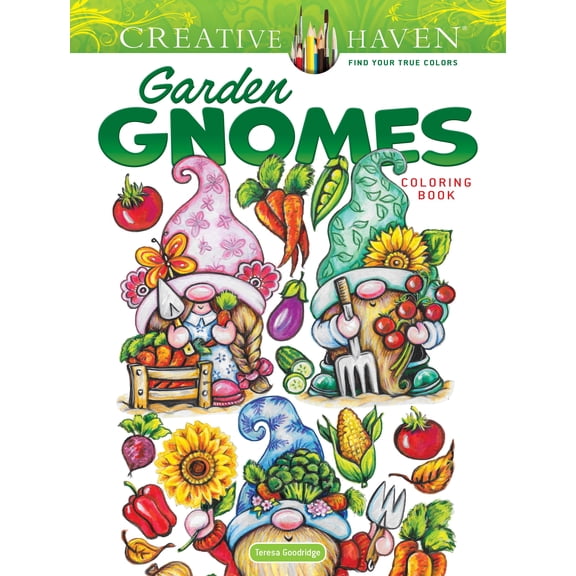Creative Haven Garden Gnomes Coloring Book, 64 pages (Paperback)