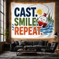 thumbnail image 6 of Fish More Worry Less Bass Tapestry Wall Hanging, 6 of 7