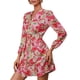 thumbnail image 1 of Vestido Irfora Vestido de manga larga para mujer Mini vestido floral vintage de vacaciones Irfora Vestido, 1 of 7