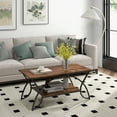 thumbnail image 2 of Costway 2-Tier Industrial Coffee Table Rectangular Cocktail Table with Storage Shelf Rustic Brown, 2 of 10