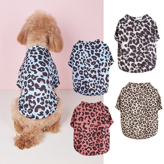 Leopard Print Dog Blouse Fleece Jumpsuit for 2-30 Lbs Windproof Winter Mountaineer Coat for Small and Medium Dogs All Seasons Outdoor Apparel, Black Size L