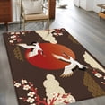thumbnail image 2 of Hallway Runner Rugs 2.7x5 Ft, Japanese Style Non Slip Area Rugs for Kitchen Bedroom Entryway, Modern Cranes Cherry Flower Wave Brown Washable Carpet Runner Rug Floor Mats for Bedroom Home Decor, 2 of 8