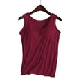 thumbnail image 3 of yunLCZ Square Neck Tank Top Women's Fashionable Casual Soft And Comfortable With Chest Pad Solid Color Vest Summer Sleeveless Tops, 3 of 4