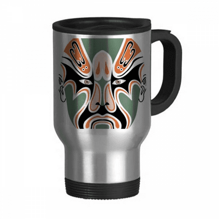 

Peking Opera Head Colorful Jiulishan Travel Mug Flip Lid Stainless Steel Cup Car Tumbler Thermos