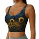 thumbnail image 2 of Balery Oil Starry Sky Sunflower Sujetadores deportivos con espalda cruzada para mujer, acolchados, sin costuras, de alto impacto, ideales para yoga, gimnasio, entrenamiento y fitness.-Medium, 2 of 8
