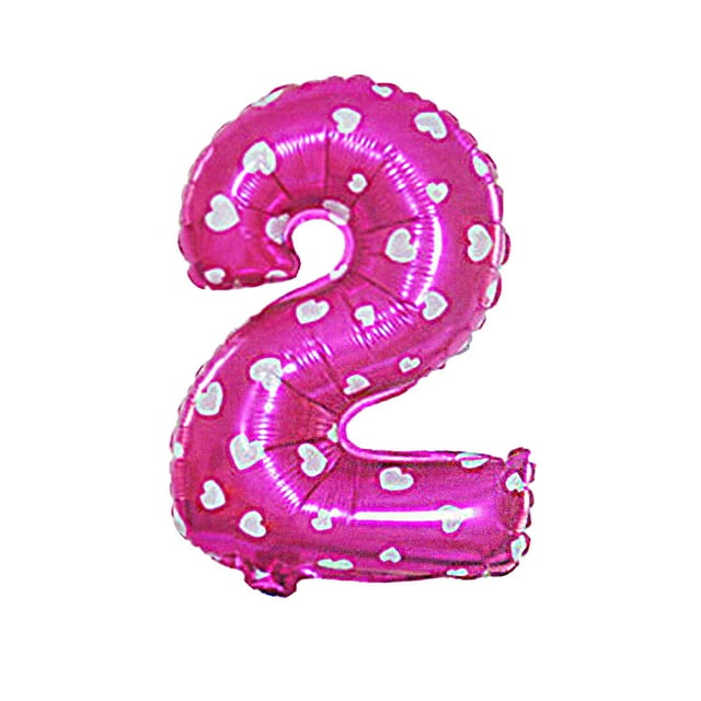 Unique Bargains 16' Birthday Wedding Party Decor Foil Number 2 Design Helium Balloon