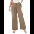 thumbnail image 1 of Pantalones de Vestir de Pierna y Cintura Alta para Mujer. Café Ligero M, 1 of 7