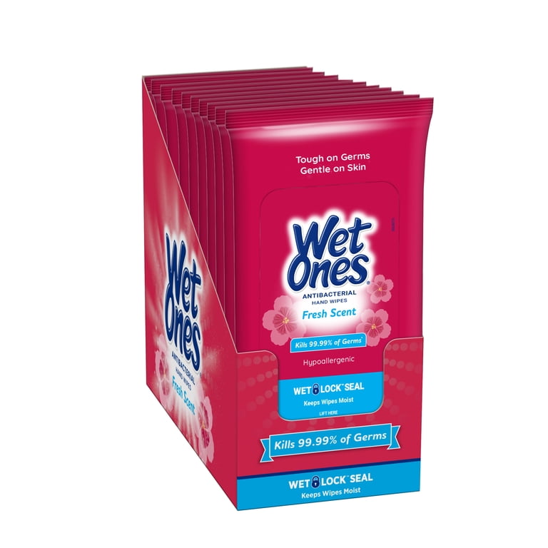 Wet Ones Antibacterial Hand Wipes Travel Pack — Fresh Scent 20 ct