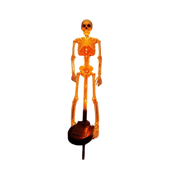 DVKOVI Halloween Skeleton Decorations Outdoor LED Skeletons Yard Stakes Light Up Full Body Realistic Skulls B A
