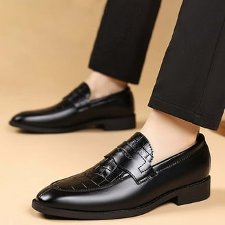 Men's Patent Leather Slip-On Tassel Dress Platform Loafers Casual Non-Slip  Penny Formal Shoes Business Party Wedding Prom Moccasins Boat Shoes -  Walmart.com