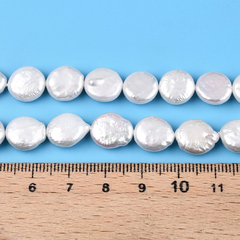 Natural Keshi Pearl Beads Strands Cultured Freshwater Pearl Creamy White 10~13x10~11x4~6mm Hole: 0.6mm about 32~36Pc/strand 14.96~15.35 inch
