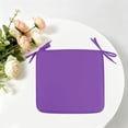 thumbnail image 5 of 2 Pcs Outdoor Chair Pads 15.74 x 15.74 Inch for Dining Chairs, Square Seat Cushion with Strap for Bistro Barstool Garden Furniture, Washable Patio Cushions, Outdoor Seating Furniture, Purple, 5 of 5