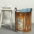 thumbnail image 5 of Laundry Basket, Golden Drapes Pillars Clouds Laundry Hamper Waterproof Laundry Bag Clothes Hamper Laundry Bin with Handles for Bedroom, Living Room, Kids Room, 5 of 6