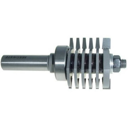 

Magnate 7381 Adjustable Finger Joint Router Bit — 1-3/8 Cutting Length; 1/2 Shank Diameter; 1-9/16 Overall Diameter; 1-1/2 Shank Length