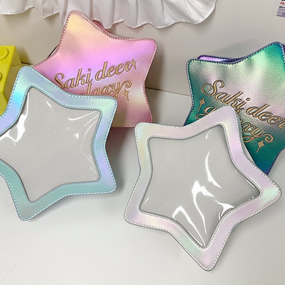 Vjnyvs Ita Bag Star Shaped Purse, Aesthetic Cute Crossbody Purse, Kawaii Pin Display Clear Shoulder Bag