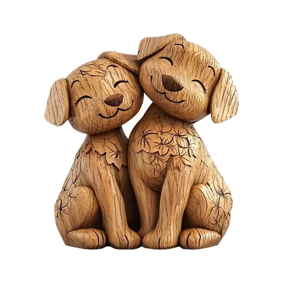 Pekkaxy Wooden Sculpture of a Cat Couple 2D Flat Desk Decoration with Home and Office Decoration, Unique Gift for Cat Lovers