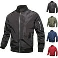thumbnail image 4 of CHEEREAM Men's Bomber Jacket Lightweight Casual Stylish Light Flight Jacket Windbreaker Varsity Jackets Red 6XL, 4 of 4