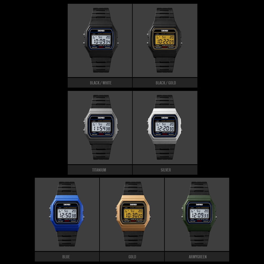 Skmei 1412 Men Analog Digital Watch Fashion Casual Sports Wristwatch Time Display Alarm 5Atm Waterproof Leather Strap Backlight Multifunctional Watches Relogio Masculino Walmart
