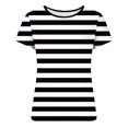 thumbnail image 4 of Xuyuer Print Fitted Pencil Top - Women's Casual Unstructured Round Neck Short Sleeve Shirt Matching Set for Office Chic Ensembles, Dinner Date Nights & Modern Separates Wardrobe Styling, 4 of 5