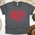 thumbnail image 1 of Graphic Nurse Tee with Retro Heart Pattern for Medical Staff, Dark Heather, Size 3XL, 1 of 6