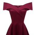 thumbnail image 2 of Vestido elegante con hombros descubiertos para mujer, vestido de fiesta con cuello en V Irfora borgoña/XL, 2 of 7