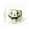 thumbnail image 6 of Halloween Ceramic Pumpkin Candle Holders, Striped Jack O Lantern Mini Planter Decor for Fall Tabletop, 6 of 6
