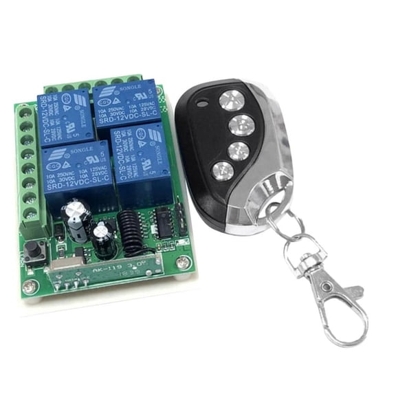 Interruptor De Luz D De De 1 DC12V 4CH Con Con Remoto 433MHz Sunnimix Módulo de interruptor de control de relé