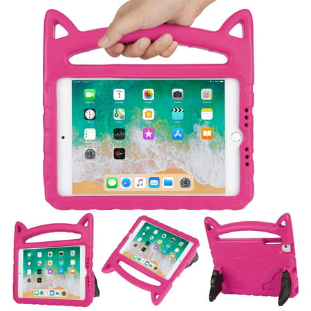 HDE Kids Cat Ear Case for iPad Mini 1/2 / 3/4 / 5 Lightweight Shockproof Case with Handle and Kickstand for Apple iPad Mini 5 (2019), Mini 4, Mini 3, Mini 2 and Original Mini (Best Case For Ipad Mini 4 2019)