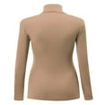thumbnail image 2 of Women‘s Long Sleeve Rib Turtleneck Top Pullover Sweater L RED, 2 of 6