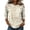 72#Khaki, variant on Three Quarter Sleeve Shirts for Women Crew Neck Relaxed Fit Casual Top Pullover T-Shirt M