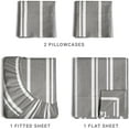 thumbnail image 3 of CGK Linens 4-Piece Hotel Luxury Striped Sheet Set - Full Size Stripe Pattern Bed Sheets, Grey Stripes 3, 3 of 7