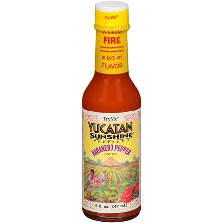 (2 Pack) Try Me Yucatan Sunshine Prepared Habanero Pepper Sauce, 5 fl (Best Cayenne Pepper Sauce)