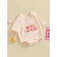 thumbnail image 3 of Cenuakty BabyShort Sleeve Round Neck Bubble Romper  Star Letter Print Bodysuit Infant Summer Playsuit, 3 of 9