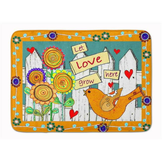 Carolines Treasures PJC1101RUG Let Love Grow Here Machine Washable Memory Foam Mat
