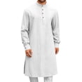 thumbnail image 1 of Styesk Mens Shirts Men's Muslim Robe Set Arab Middle Robe Long Sleeve Standing Neck Pocket Button Casual Robe, 1 of 6