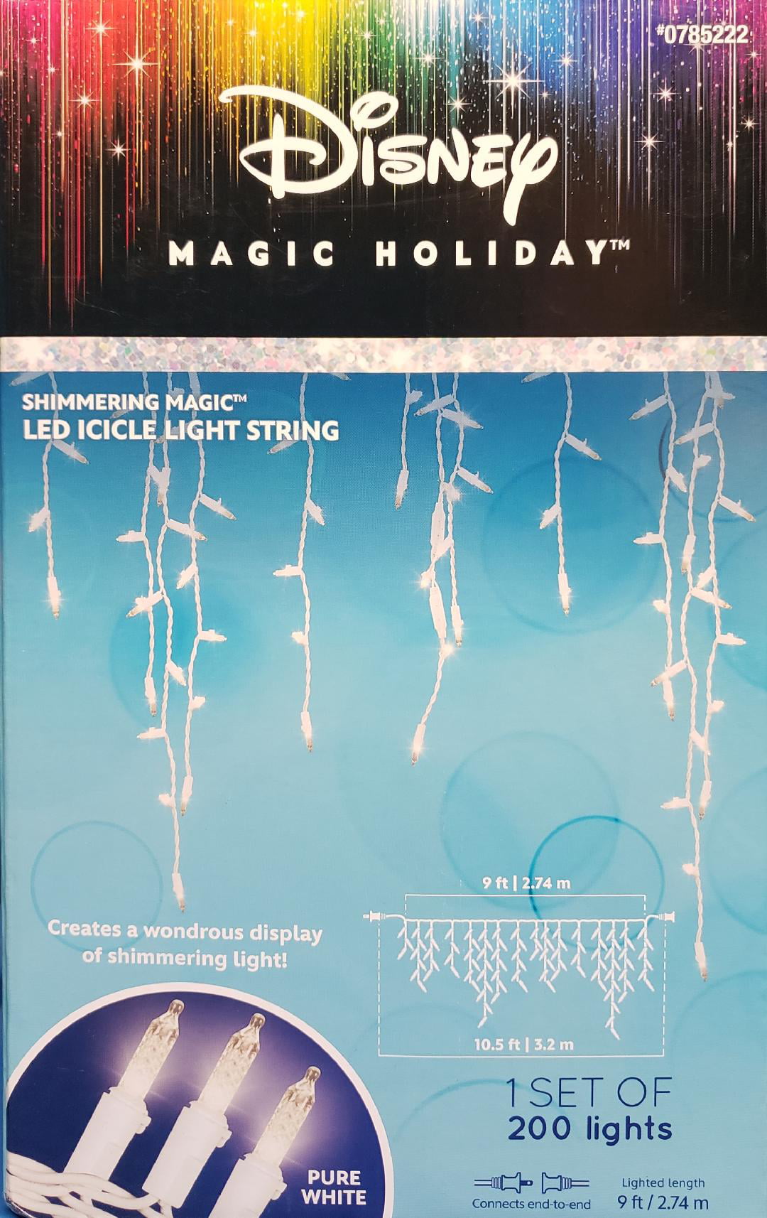 Disney Magic Holiday Led Icicle Lights String 