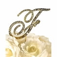 thumbnail image 2 of Victorian Rhinestone Wedding Cake Topper, Gold, 2 of 7