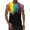 Black, variant on TUOYUAN Mens Rainbow Print Strap Tank Sleeveless Festival Party Gym Summer Top,Black,SIZE:L