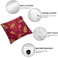 thumbnail image 4 of BANET Christmas Throw Pillow Covers,Christmas Gold Branch On Red Decorative Pillow Covers Digital Printing for Couch Sofa Bed Invisible Zipper 24x24in, 4 of 5