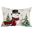 thumbnail image 2 of Christmas Snowman Throw Pillow Cover, Gold Gray Snowflake Winter Tree Rectangle Decorative Pillow Case Protector Soft Cushion Cover Lumbar Pillowcase for Couch Sofa Bedroom Car Chair Decor 24x36 Inch, 2 of 8