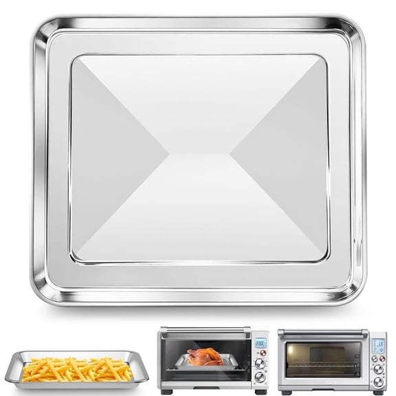 11.7" × 11.7" Baking Pan for Compact Smart Oven，Food Grade Non-stick Toaster Oven Replacement Parts Accessories Compatible with Mini Smart Toaster Oven, Dishwasher Safe
