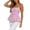 Pink, variant on Women's Plaid Peplum Crop Top Sleeveless Tube Bodice Gathered Design M