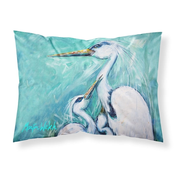 Carolines Treasures MW1159PILLOWCASE Mothers Love White Crane Fabric Standard Pillowcase Standard multicolor