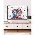 thumbnail image 5 of 4th of July Outdoor TV Cover 60 to 65 Inch Weatherproof, Independence Day Blue Red US Flag Spring Floral 600D Oxford TV Covers with Waterproof Zipper, Outside Flat TV Screen Protector 58"Wx37"Hx4.5"D, 5 of 7