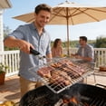 thumbnail image 4 of NWOKYZGH Stainless Steel Fish Grill Basket for Outdoor BBQ, Heavy Duty Lockable Grilling Rack for Fish Vegetables Steak Veggies Shrimp Meat, Portable Campfire Cooking Mesh Grate Tool, 4 of 6