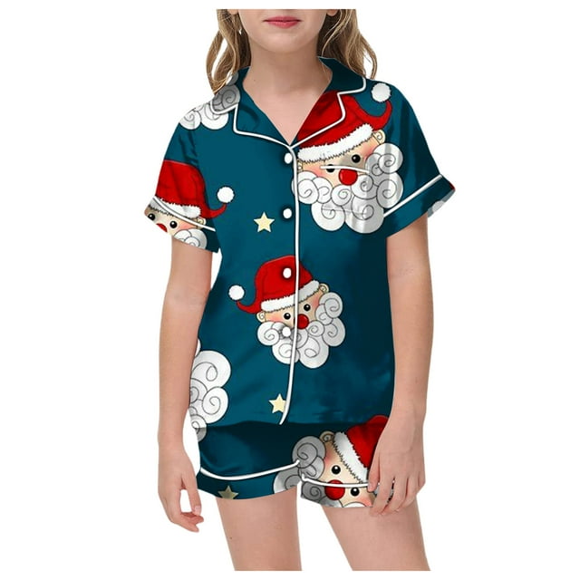 MIASHUI Girls Outfits Set Pajamas For Children Shirt And Pant Set Fashion Sleepwear With Pockets For Christmas Celebrations